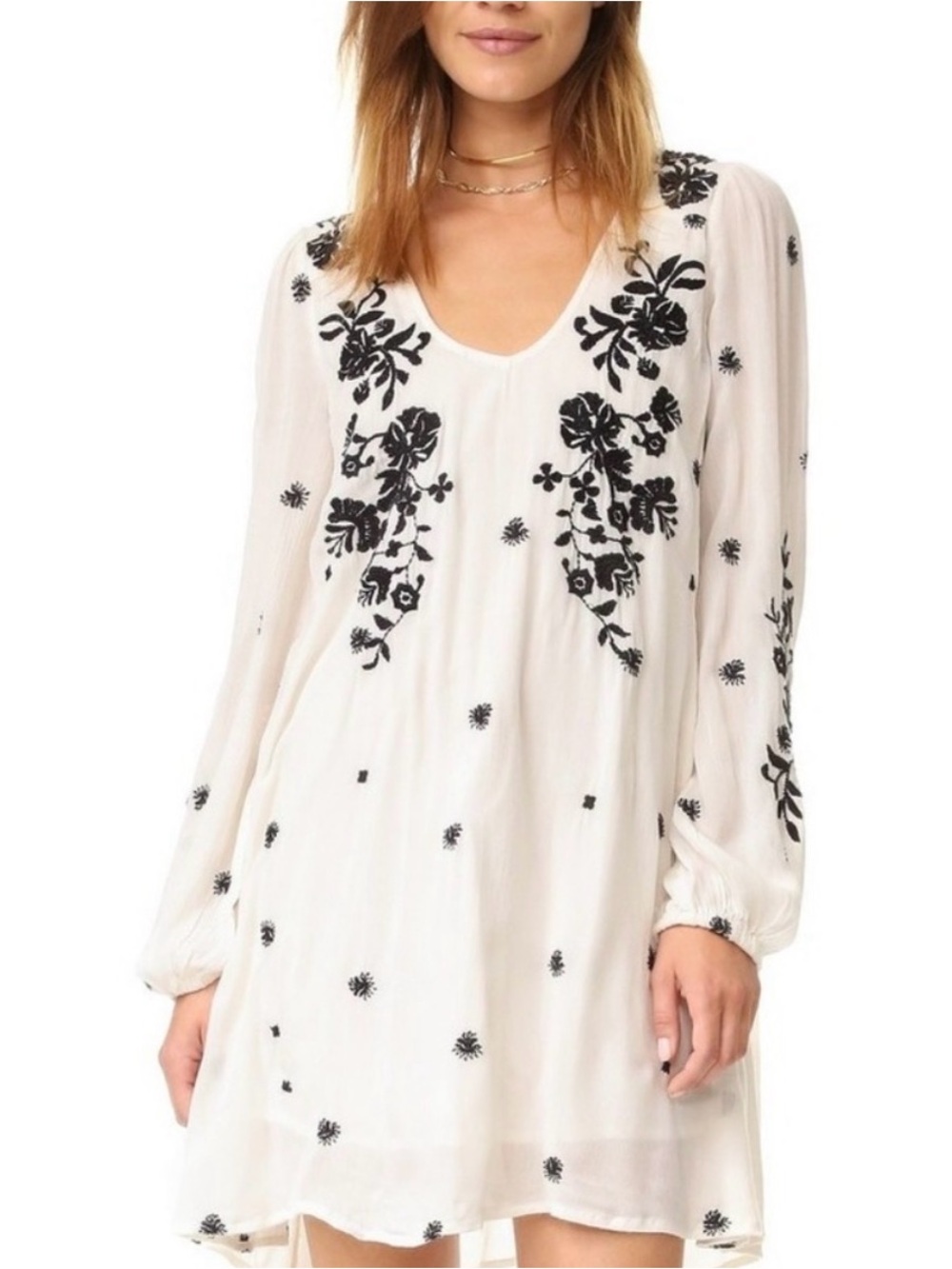 Free People Sweet Tennessee Embroidered Minidress